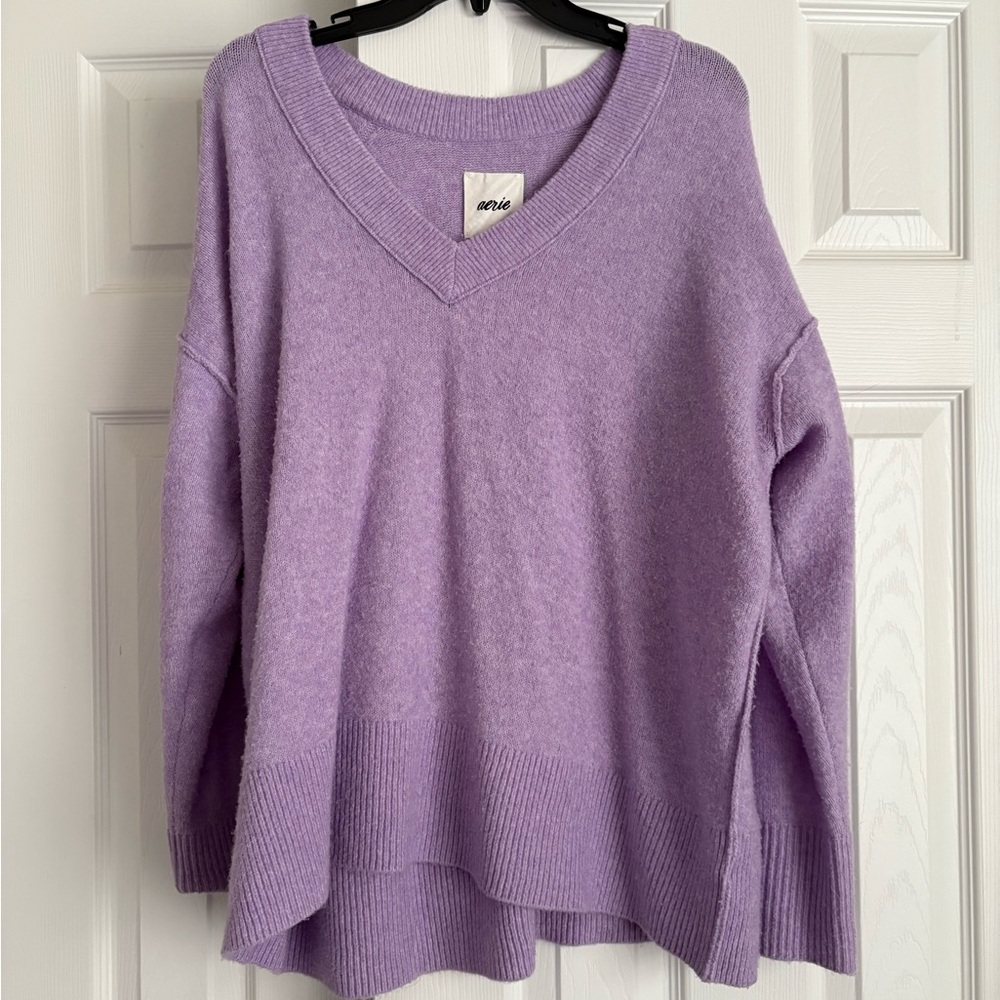aerie oversized lavender sweater